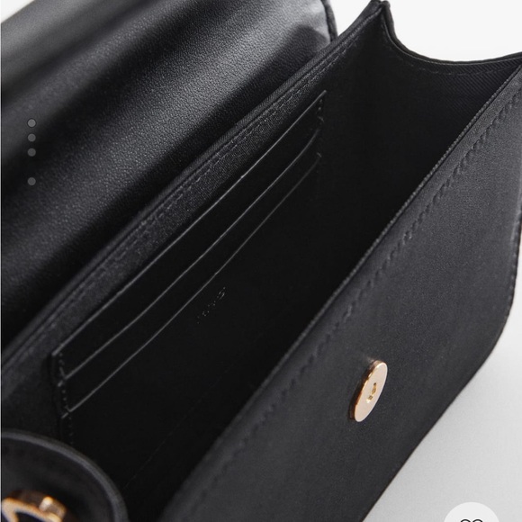 🥭 Mango satin black mini bag with top handle - Picture 5 of 9